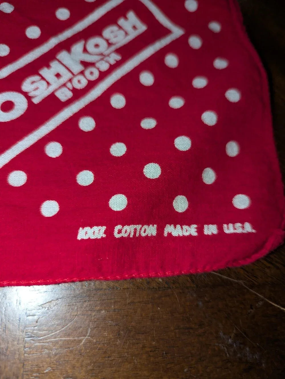 Vintage 70’s Osh Kosh B'Gosh Work Wear Bandana Hanky Polk-A-Dot Union Made Red